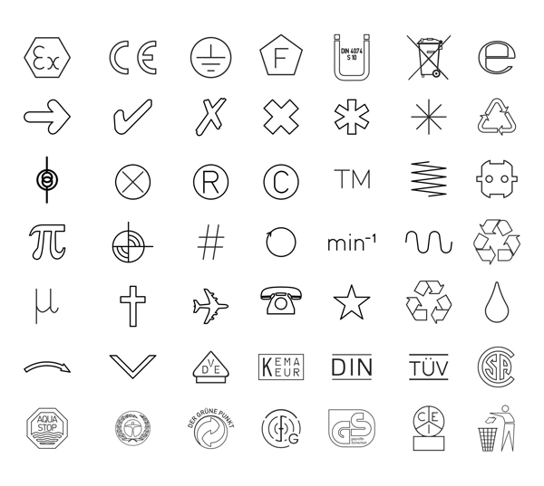 Handschlagstempel Muster Symbole